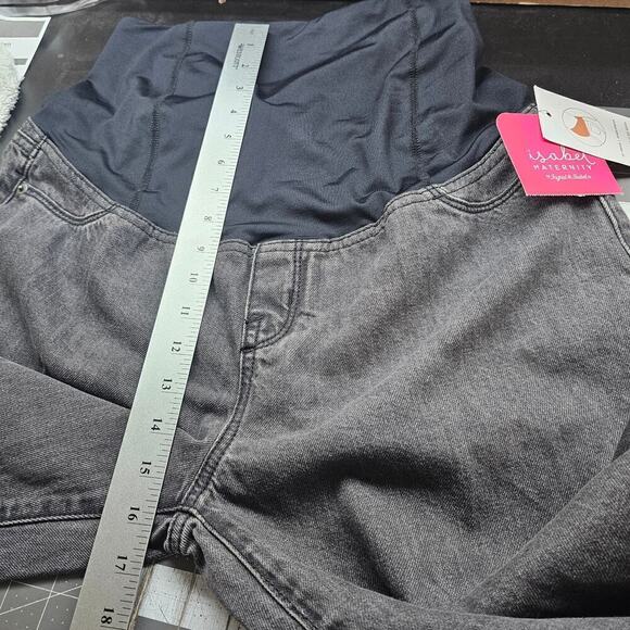 Isabel Maternity Jeans Womens Sz 6 Gray Boyfriend Power Stretch Crossover Panel - Picture 8 of 10